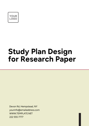 Free Study Plan Design for Research Paper Template to Edit Online