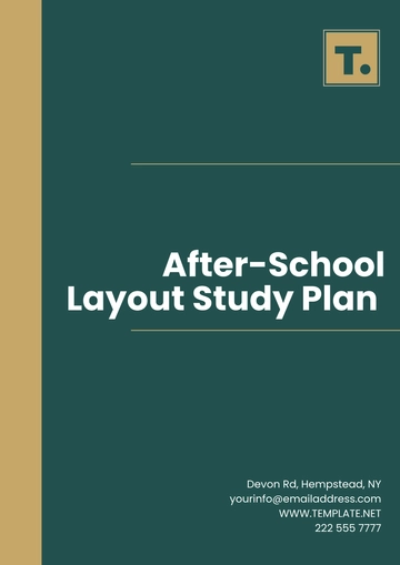 Free After-School Layout Study Plan Template to Edit Online