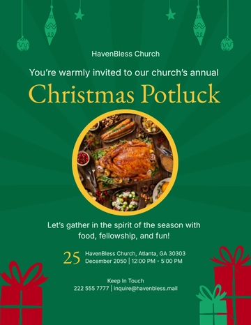 Free Christmas Potluck Flyer Template to Edit Online