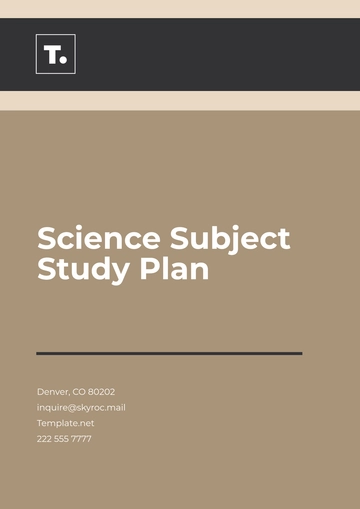 Free Science Subject Study Plan Template to Edit Online