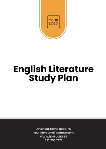 Free English Literature Study Plan Template to Edit Online