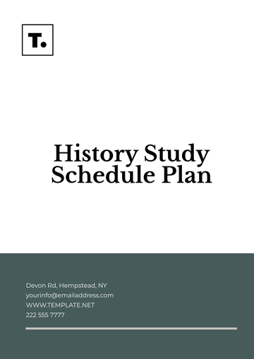 Free History Study Schedule Plan Template to Edit Online