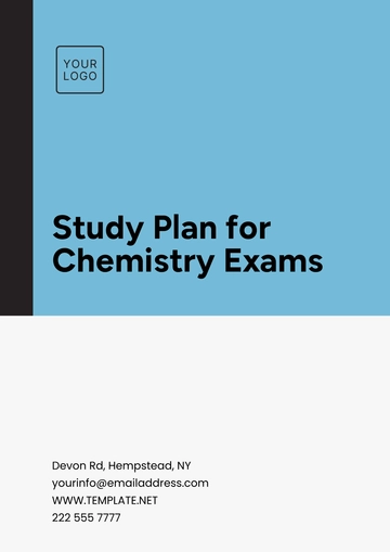Free Study Plan for Chemistry Exams Template to Edit Online