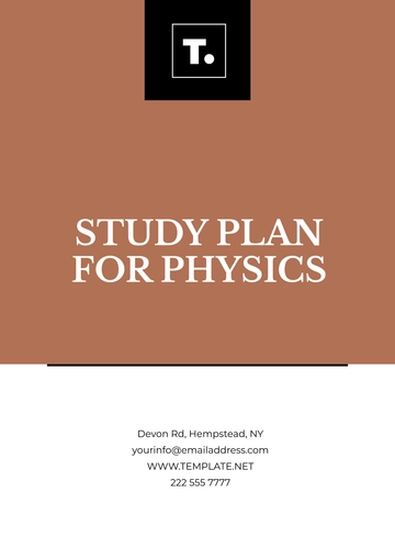 Free Study Plan for Physics Template to Edit Online