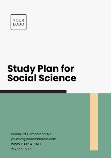 Free Study Plan for Social Science Template to Edit Online
