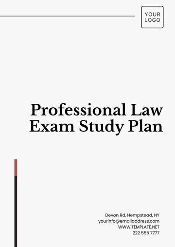 Free Professional Law Exam Study Plan Template to Edit Online