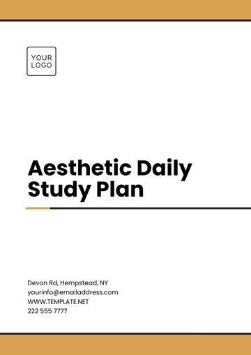 Free Aesthetic Daily Study Plan Template to Edit Online