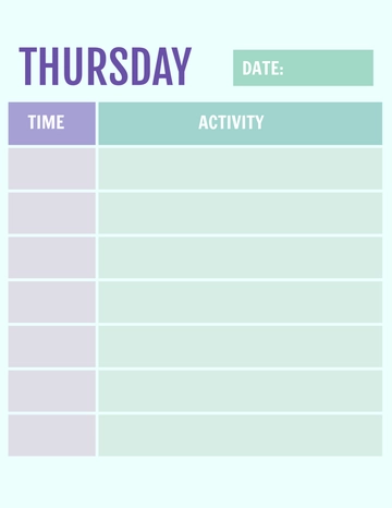 Free Thursday Daily Planner Template to Edit Online