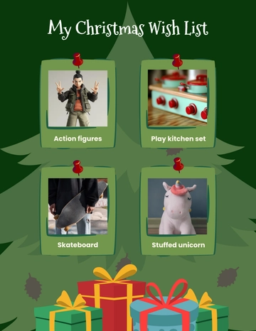 Free Christmas Wish List Collage Template to Edit Online