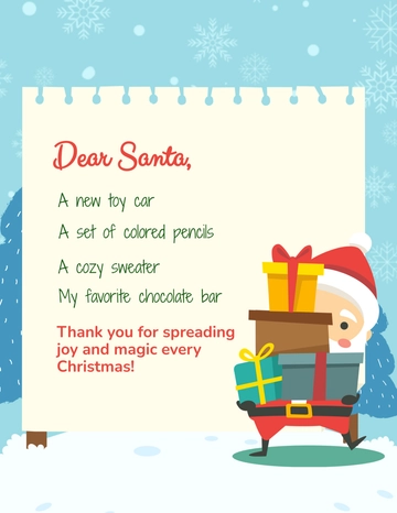 Free Printable Xmas Wish List Template to Edit Online