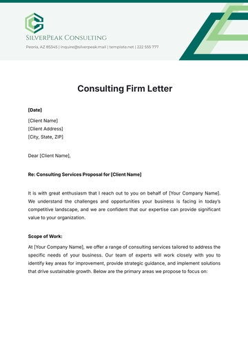 Free Consulting Firm Letter Template to Edit Online