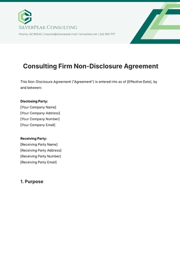 Free Consulting Firm Non-Disclosure Agreement Template to Edit Online