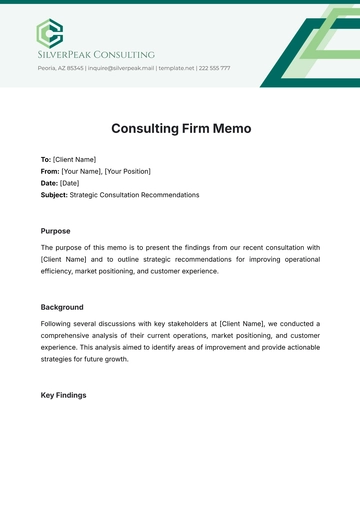 Free Consulting Firm Memo Template to Edit Online