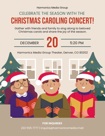 Free Christmas Caroling Flyer Design Template to Edit Online