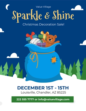 Free Christmas Decoration Sale Flyer Template to Edit Online