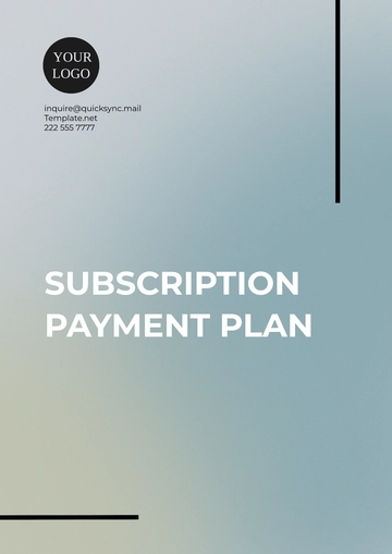 Free Subscription Payment Plan Template to Edit Online