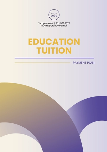 Free Education Tuition Payment Plan Template to Edit Online
