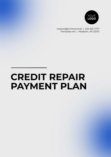 Free Credit Repair Payment Plan Template to Edit Online