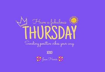 Free Thursday Card Template to Edit Online