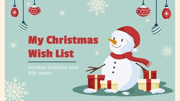Free Christmas Wish List Presentation Template to Edit Online