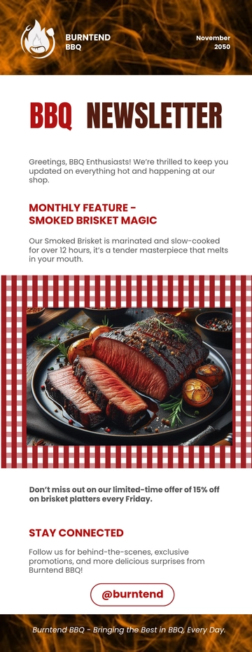 Free BBQ Email Newsletter Template to Edit Online
