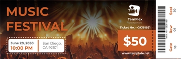 Free Entertainment Ticket Template to Edit Online
