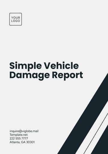 Free Simple Vehicle Damage Report Template to Edit Online