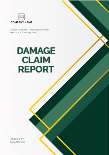Free Damage Claim Report Template to Edit Online