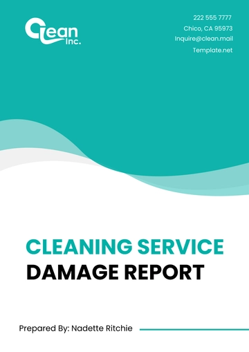 Free Cleaning Service Damage Report Template to Edit Online