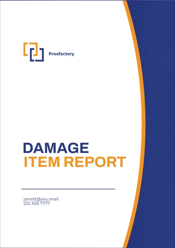 Free Damage Item Report Template to Edit Online