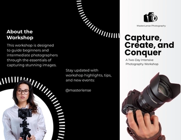 Free Photography Workshop Brochure Template to Edit Online
