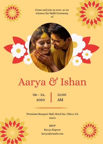 Free Creative Haldi Ceremony Invitation Template to Edit Online