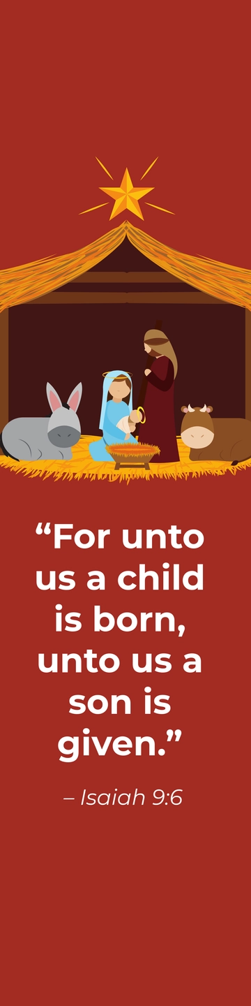 Free Bible Verse Christmas Bookmark Template to Edit Online