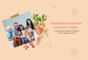 Free Christmas Card with Photo Template to Edit Online