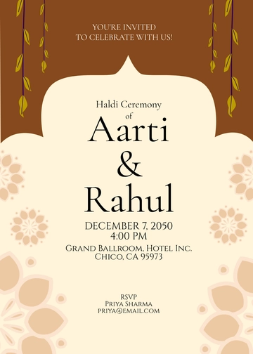 Free Quirky Haldi Invitation Design Template to Edit Online
