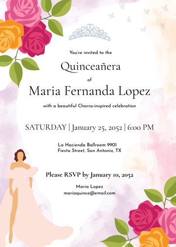 Free Charra Quinceañera Invitation Template to Edit Online