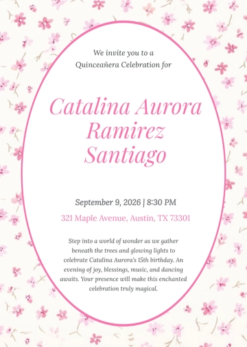 Free Enchanted Forest Quinceañera Invitation Template to Edit Online