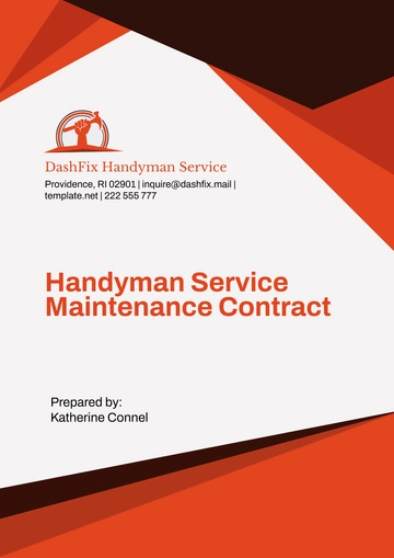 Free Handyman Service Maintenance Contract Template to Edit Online