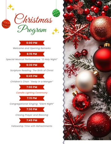 Free Custom Christmas Program Template to Edit Online