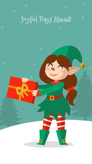 Free Christmas Elf Wallpaper Template to Edit Online