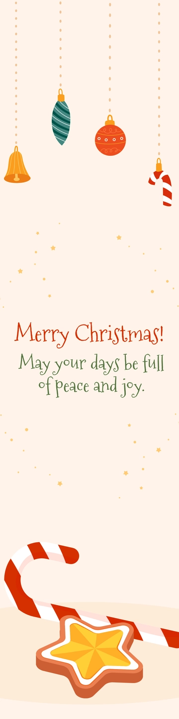 Free Merry Christmas Bookmark Template to Edit Online
