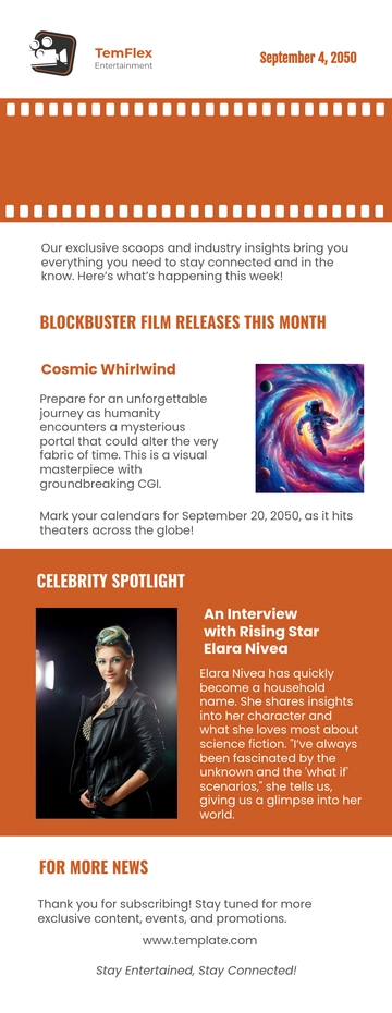 Free Entertainment Newsletter Template to Edit Online
