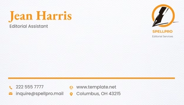 Free Editorial Service Business Card Template to Edit Online