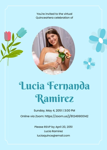 Free Digital Quinceañera Invitation Template to Edit Online