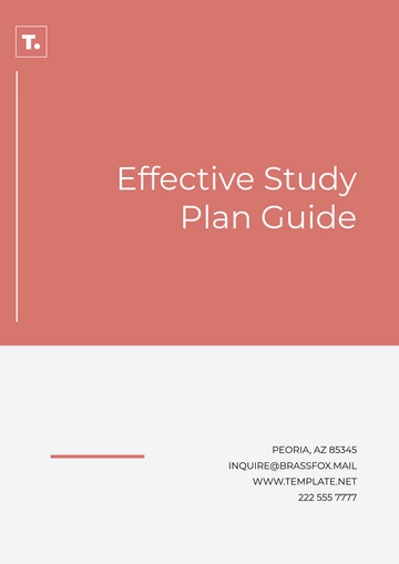 Free Effective Study Plan Guide Template to Edit Online