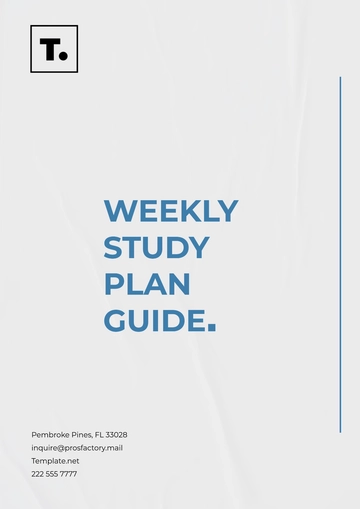 Free Weekly Study Plan Guide Template to Edit Online