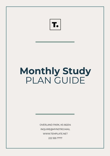 Free Printable Monthly Study Plan Guide Template to Edit Online