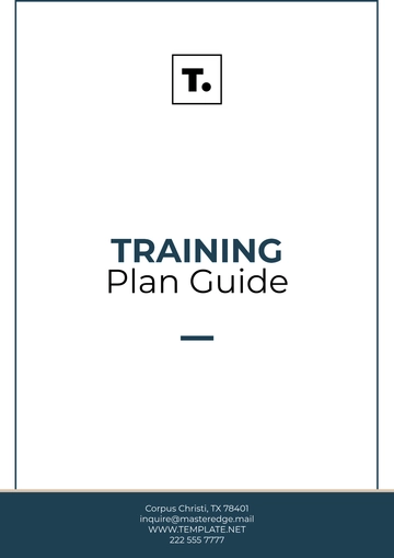 Free Training Plan Guide Template to Edit Online