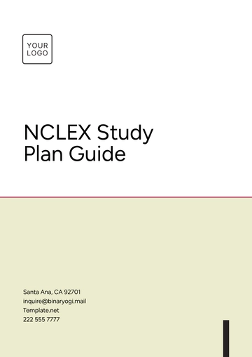 Free NCLEX Study Plan Guide Template to Edit Online