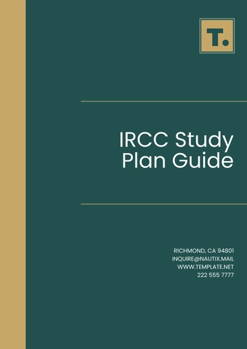 Free IRCC Study Plan Guide Template to Edit Online